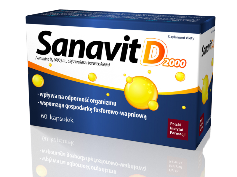Sanavit D, kapsułki miękkie, 2000 j.m., 60 kaps.