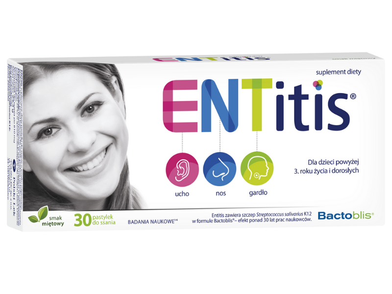 ENTitis, smak miętowy, pastylki do ssania, 30 szt.