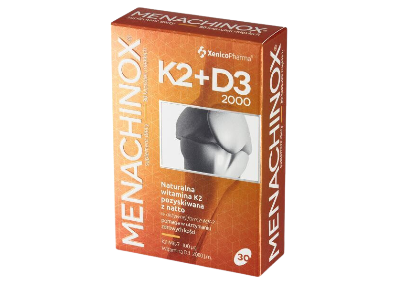 Menachinox K2+D3 2000, kapsułki, 100 µg + 50 µg, 60 kaps.