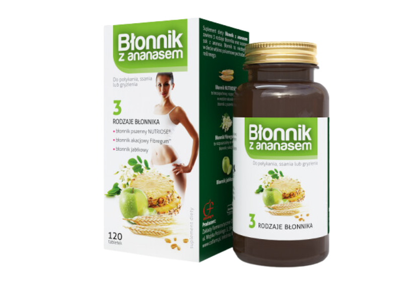 COLFARM Błonnik z ananasem, tabletki do ssania, 120 tabl.