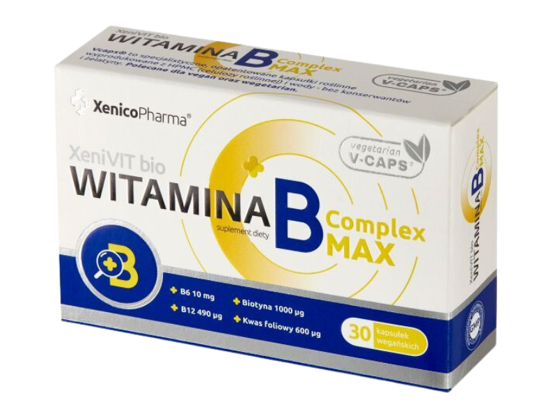 Witamina B Complex Max metylokobalamina, kapsułki, 30 kaps.