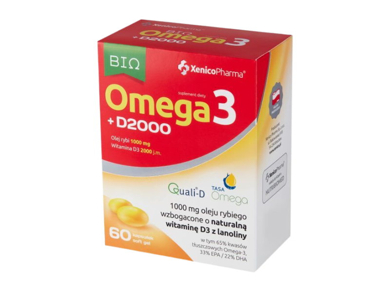 Bio Omega3 + D2000, kapsułki, 60 kaps.