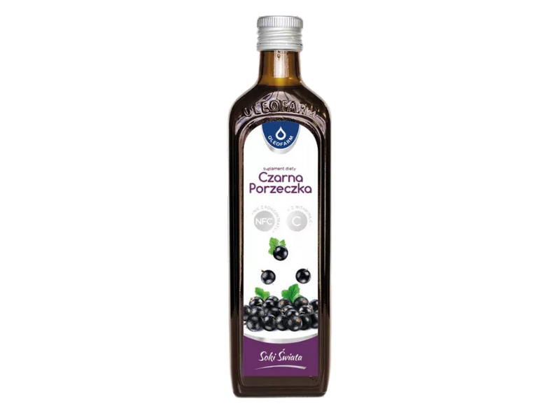 Czarna porzeczka, sok z czarnej porzeczki z witaminą C, 490 ml