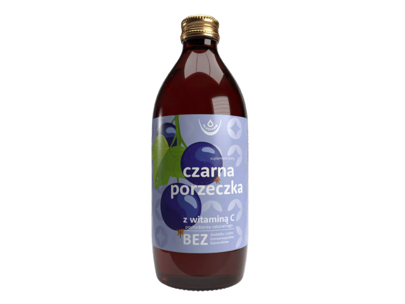 Czarna porzeczka, sok z owoców czarnej porzeczki z naturalną witaminą C, płyn, 500 ml