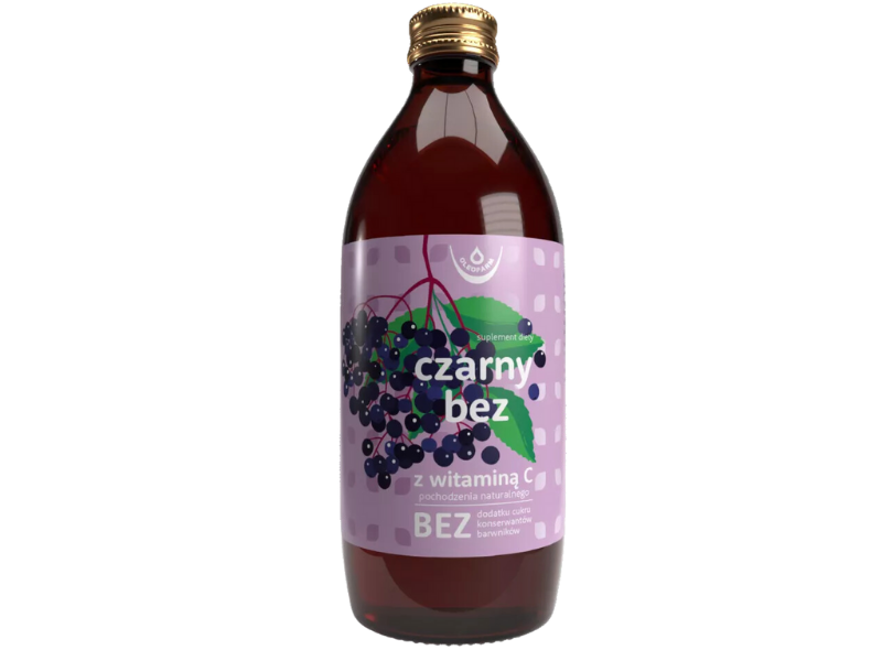 Czarny bez, sok z owoców czarnego bzu z naturalną witaminą C, 500 ml