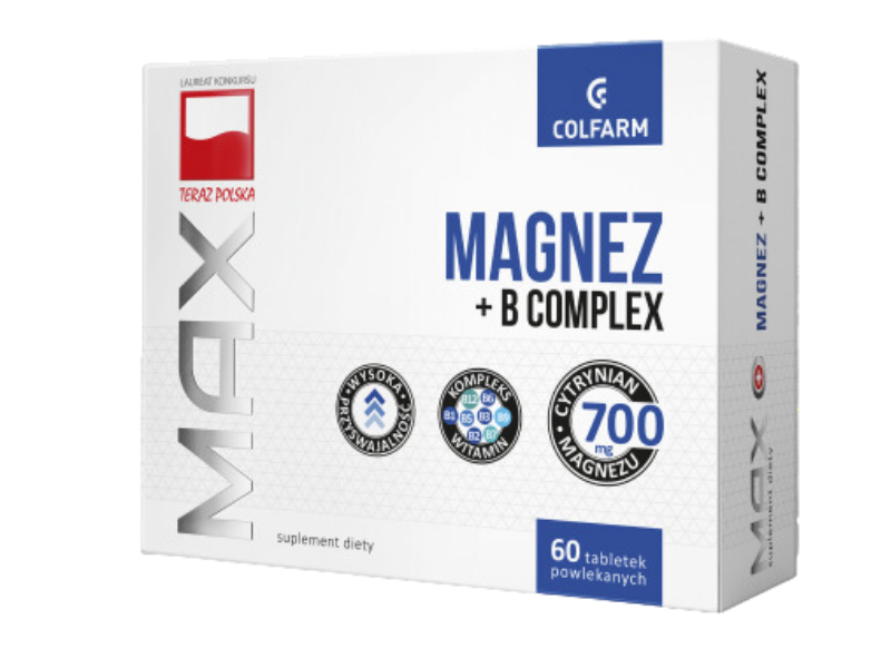 Colfarm Max magnez + B complex, tabletki, 60 tabl.