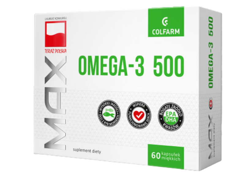 Max Omega 3 500, kapsułki miękkie, 60 kaps.