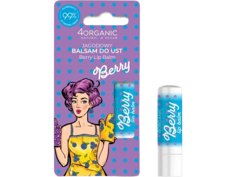 4Organic Pin-up Girl Naturalny balsam do ust – Berry, 5 g