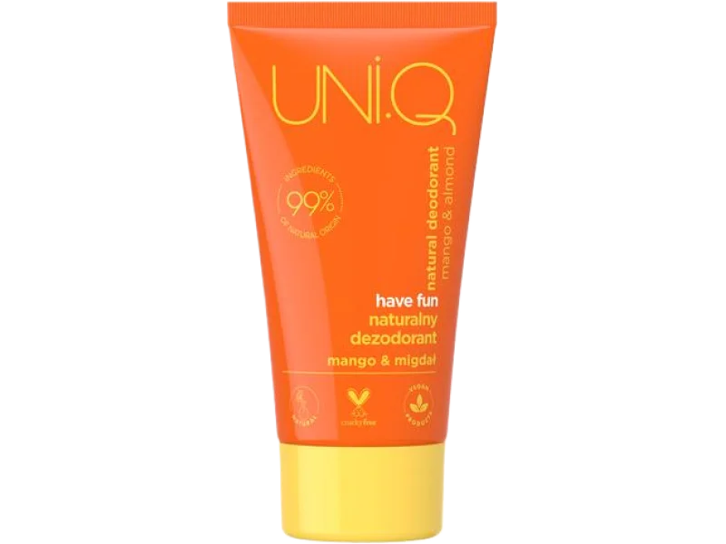 4ORGANIC UNI.Q Have fun Naturalny dezodorant Mango i Migdał, sztyft, 50 ml