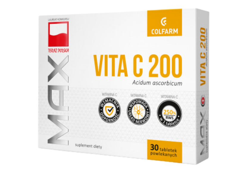 Max Vita C 200, tabletki, 200 mg, 30 tabl.