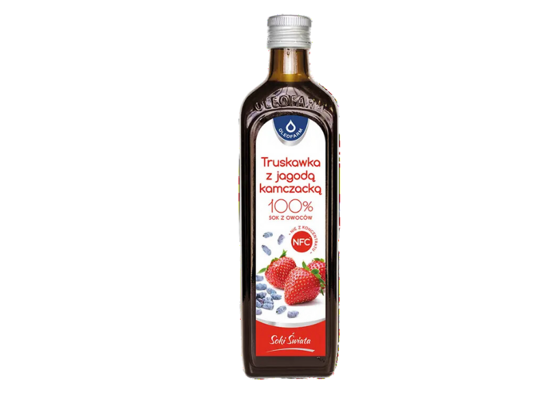 Truskawka z jagodą kamczacką, sok, 490 ml