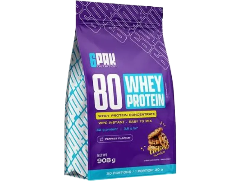 6PAK Nutrition 80 Whey Protein smak ciasteczkowy, proszek, 908 g