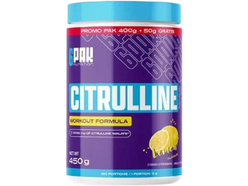6PAK Nutrition Citrulline smak cytrynowy, proszek, 2256 mg, 450 g