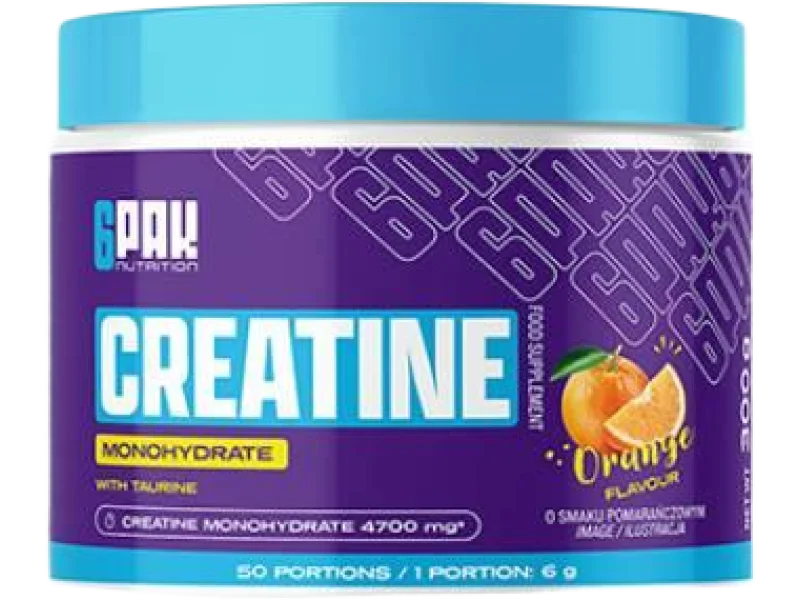 6Pak Nutrition Creatine Monohydrate smak pomarańczowy, proszek, 500 g