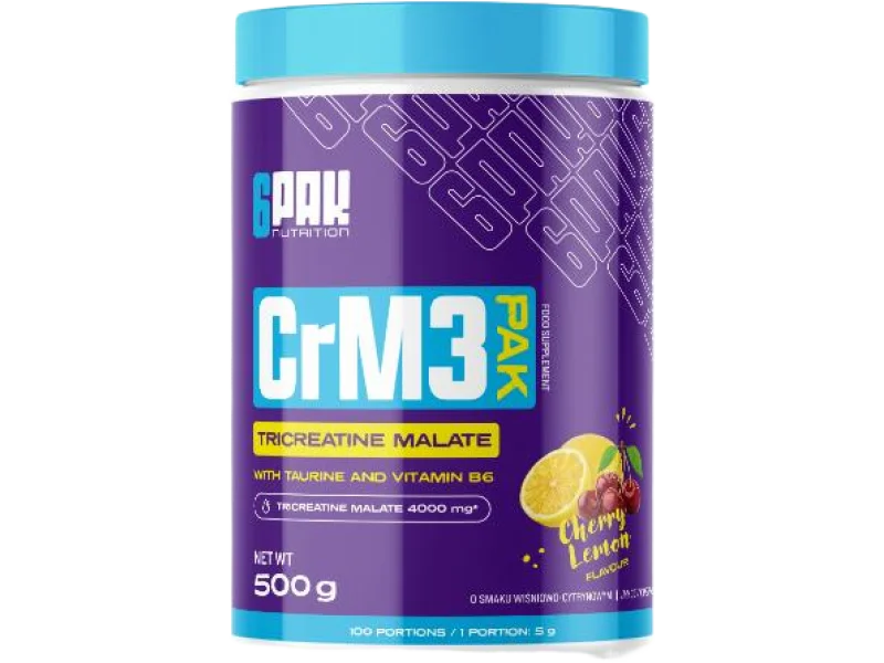 6PAK Nutrition CrM3 PAK Kreatyna Cytryna-Wiśnia, proszek, 500 g