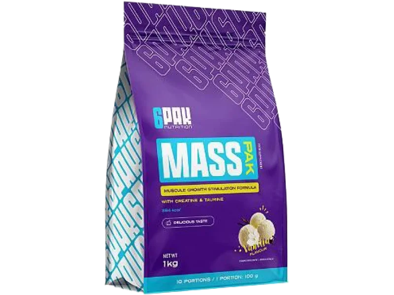 6Pak Nutrition Mass Pak gainer Wanilia, proszek, 1000 g