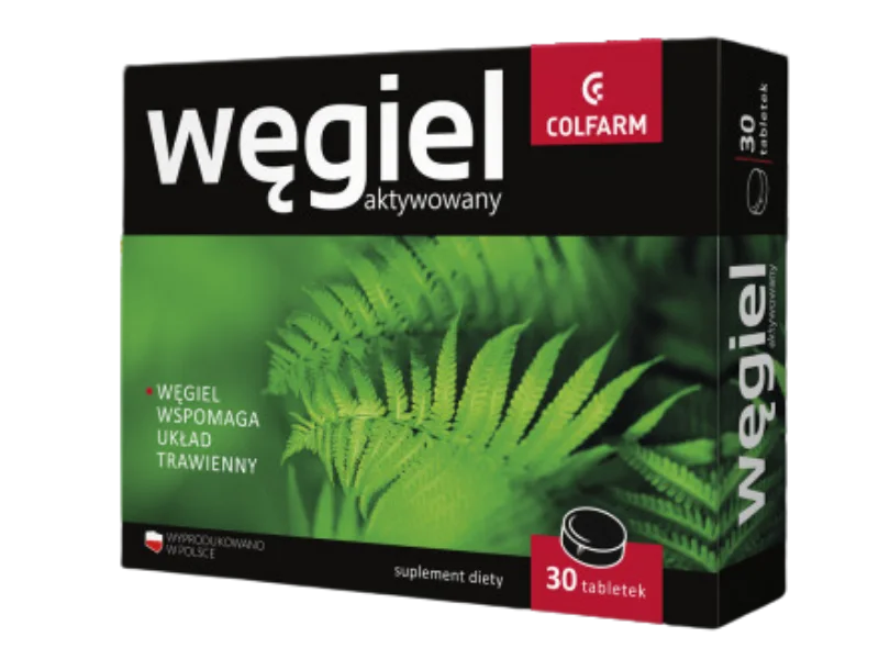 COLFARM Węgiel aktywowany, tabletki, 150 mg, 30 tabl.