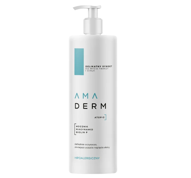 AMADERM ATOPIC delikatny syndet do mycia twarzy i ciała, żel, 400 ml