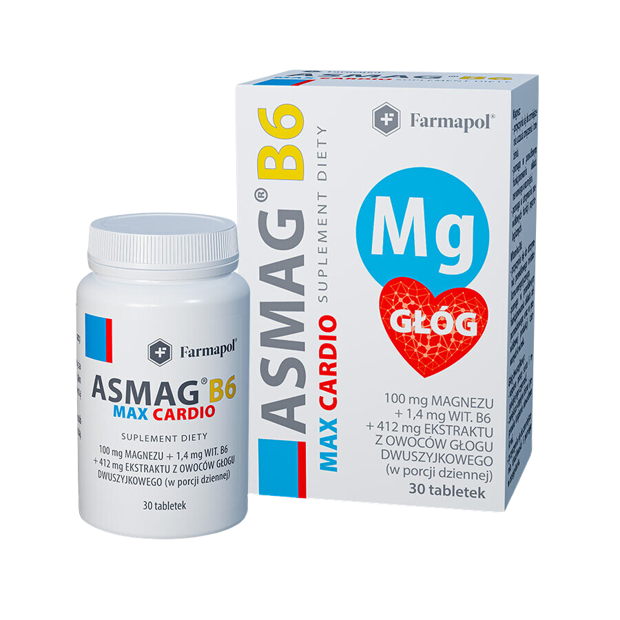 Asmag B6 Max Cardio, tabletki, 30 tabl.