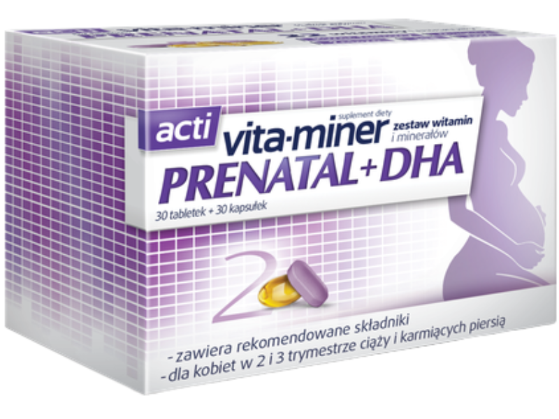 Vita-miner Prenatal + DHA, tabletki + kapsułki, 30 tabl. + kaps.