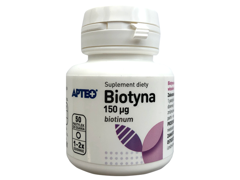 Apteo biotyna, tabletki do ssania, 150 µg, 50 tabl.