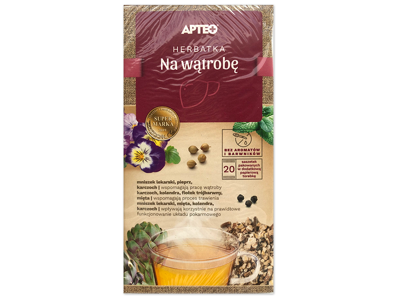 Apteo herbatka na wątrobę, zioła do zaparzania, 20 szt.