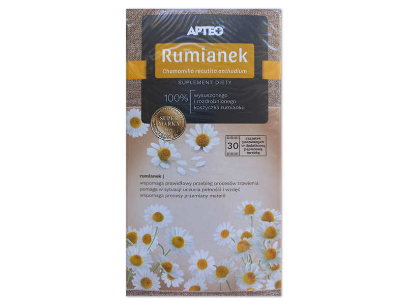Apteo rumianek, zioła do zaparzania, 30 saszetek