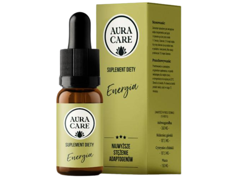 Aura Care naturalne adaptogeny energia, olejek, 10 ml