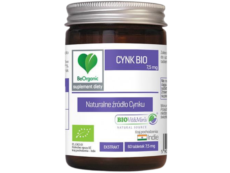 BeOrganic Cynk Bio, tabletki, 60 tabl.