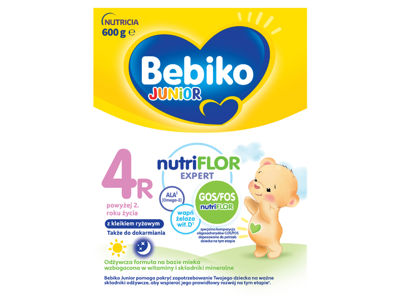 Bebiko Junior 4R NUTRIflor Expert z kleikiem ryżowym powyżej 2. roku życia, proszek, 600 g