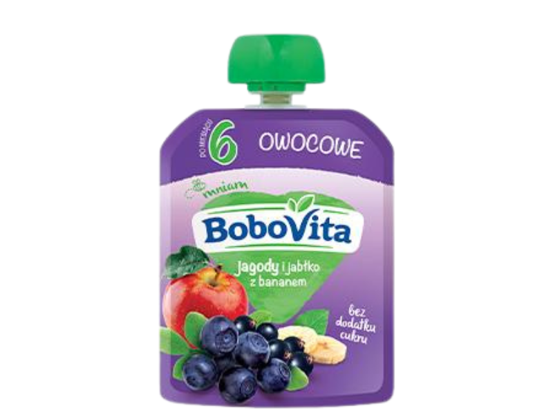 BoboVita Mus jagody, jabłka, banan, 80 g