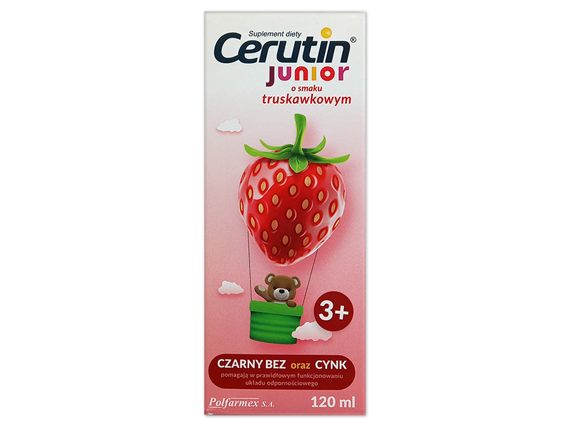 Cerutin Junior, smak truskawkowy, syrop, 120 ml