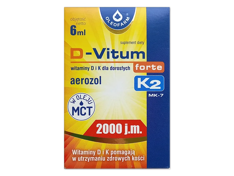 D-Vitum Forte K2, aerozol, 50 µg + 75 µg, 6 ml