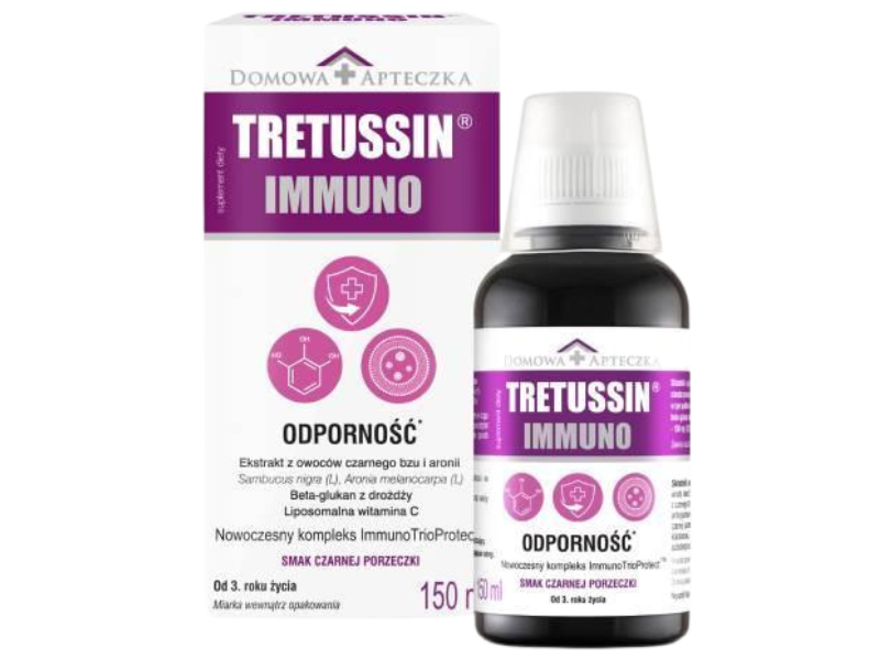 DOMOWA APTECZKA Tretussin Immuno o smaku czarnej porzeczki, płyn, 150 ml