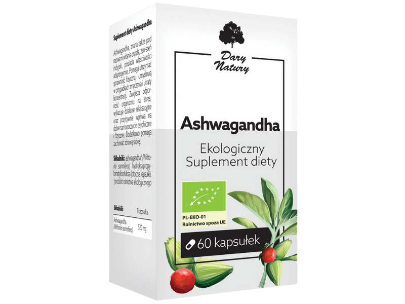 Dary Natury Ashwagandha Bio, kapsułki, 60 kaps.