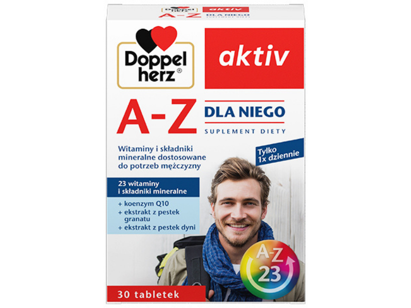 Doppelherz Activ A-Z dla niego witaminy i minerały, tabletki, 30 tabl.