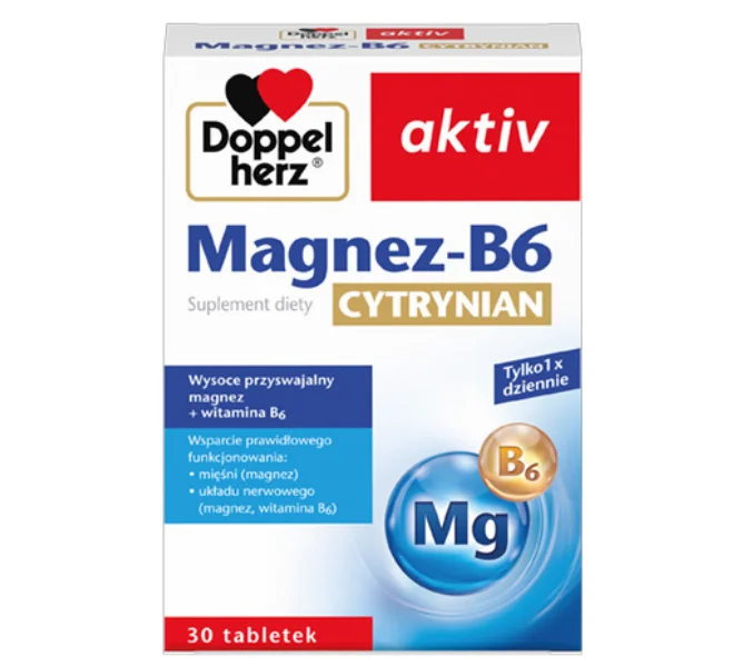 Queisser Pharma Doppelherz Aktiv magnez-B6 cytrynian, tabletki, 30 tabl.