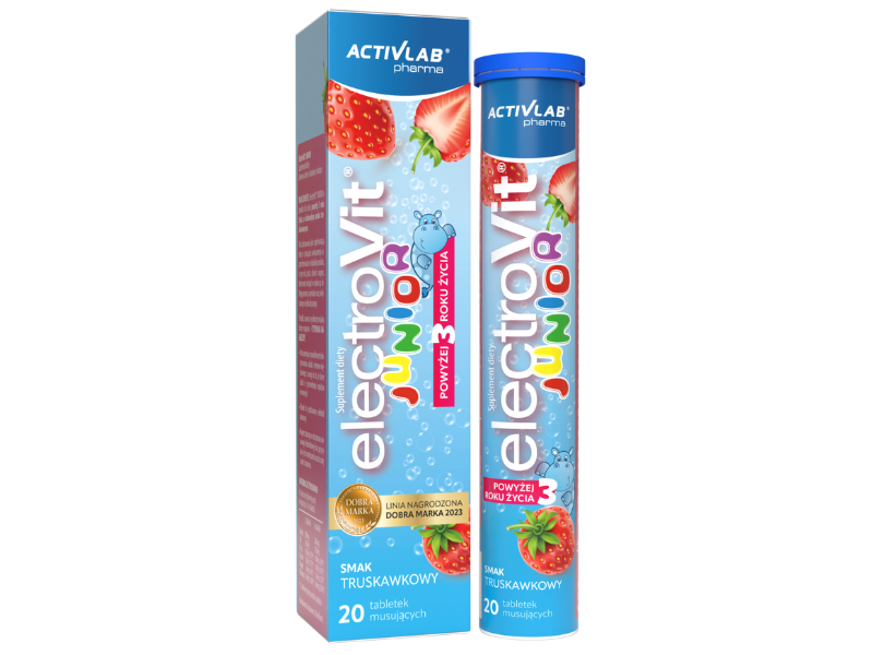 ElectroVit Junior, smak truskawkowy, tabletki musujące, 20 tabl.