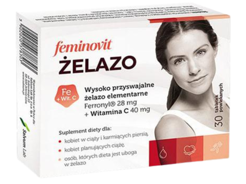 Feminovit Żelazo, tabletki, 30 tabl.