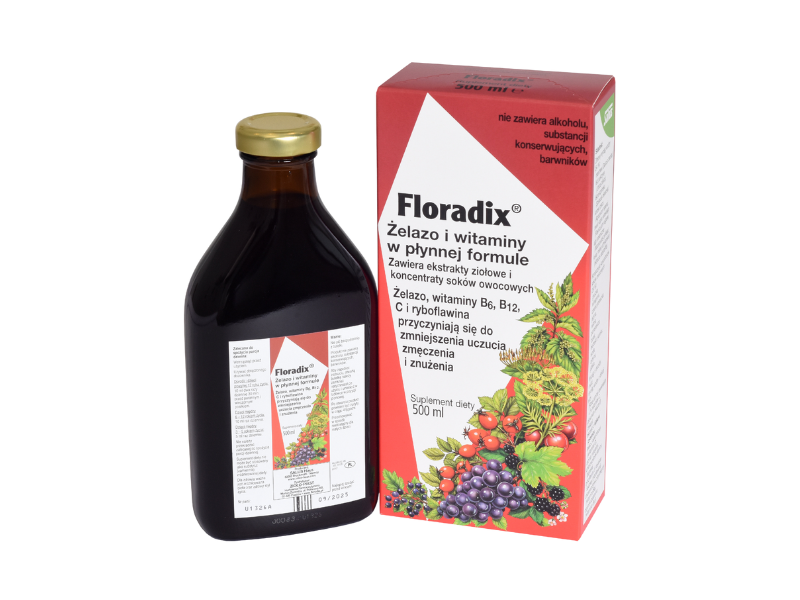 FLORADIX Żelazo i witaminy, płyn doustny, 500 ml