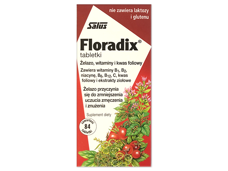 Gaia Herbs tabletki żelaza Floradix, 84 tabl.