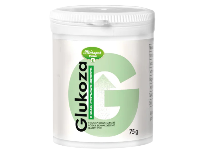 Herbapol Poznań glukoza, smak cytrynowo-miętowy, proszek, 75 g