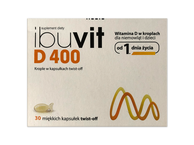 Ibuvit D 400, kapsułki twist-off, 400 j.m., 30 kaps.