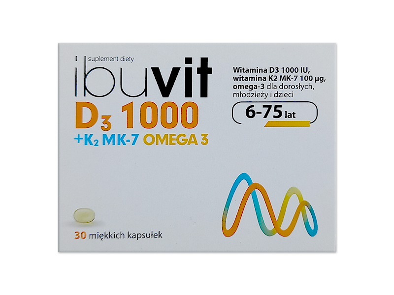 Ibuvit D3 1000 + K2 MK-7 Omega 3, kapsułki, 30 kaps.