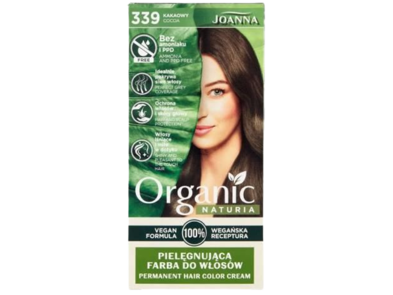 JOANNA NATURIA ORGANIC VEGAN Farba 339 kakaowy, krem, 1 szt.
