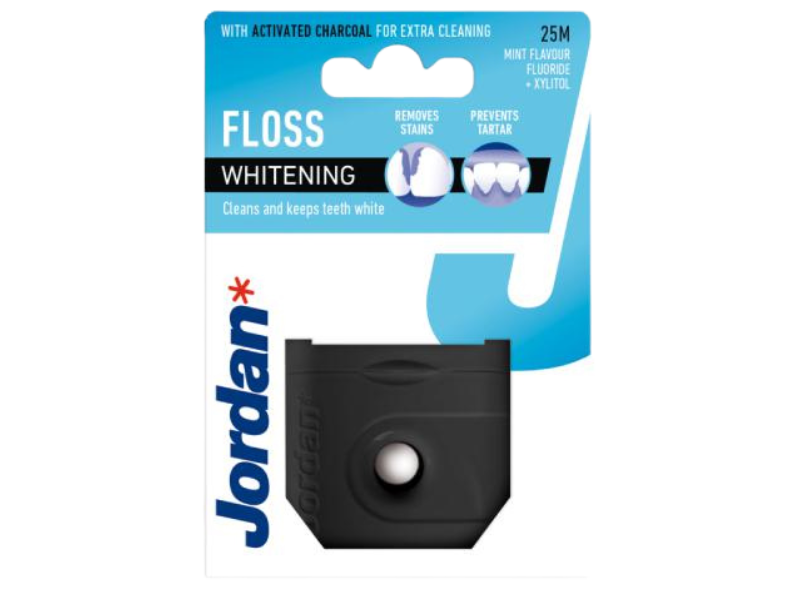JORDAN Whitening Wybielająca nić do zębów z fluorkiem, nić dentystyczna, 25 m