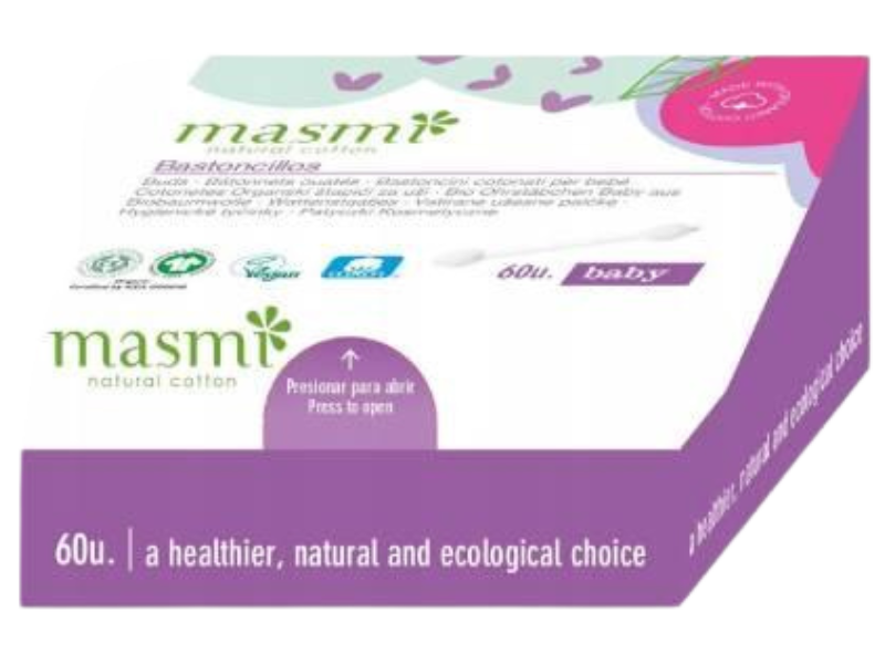 Masmi BABY patyczki higieniczne do uszu, 60 szt.