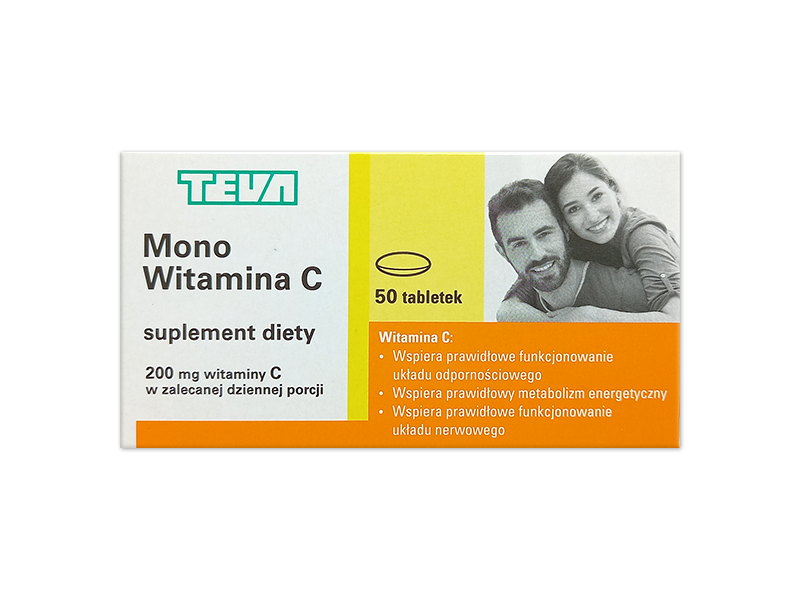 Mono witamina C, tabletki, 200 mg, 50 tabl.