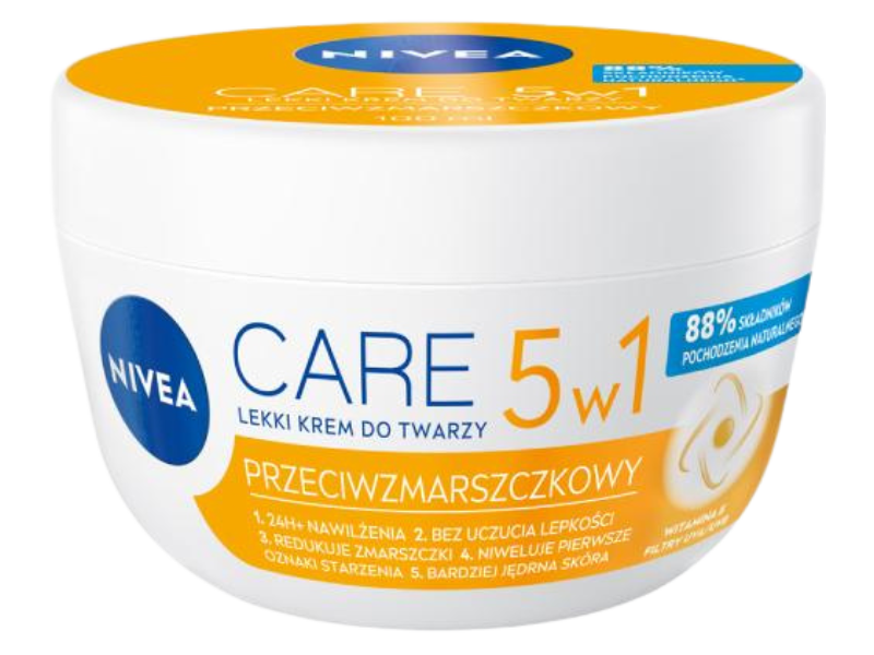 NIVEA Care 5w1 Przeciwzmarszczkowy lekki krem do twarzy, 100 ml