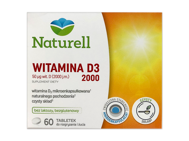 Naturell Witamina D3, tabletki, 60 tabl.